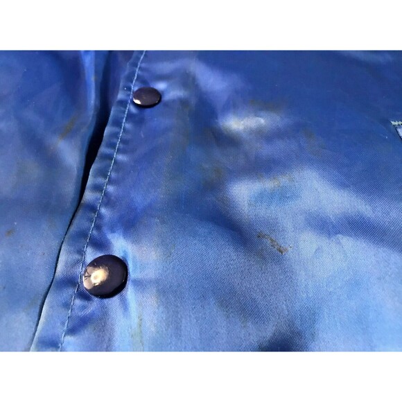Vintage Snap-on Tools Jacket Blue Satin Snap Front XL Swingster Made In USA - Picture 7 of 14